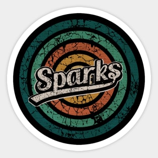 Sparks // Retro Circle Crack Vintage Sticker